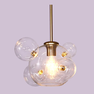 北欧吊灯玻璃泡泡灯现代简约创意个性圆球餐厅客厅楼梯米奇灯具
