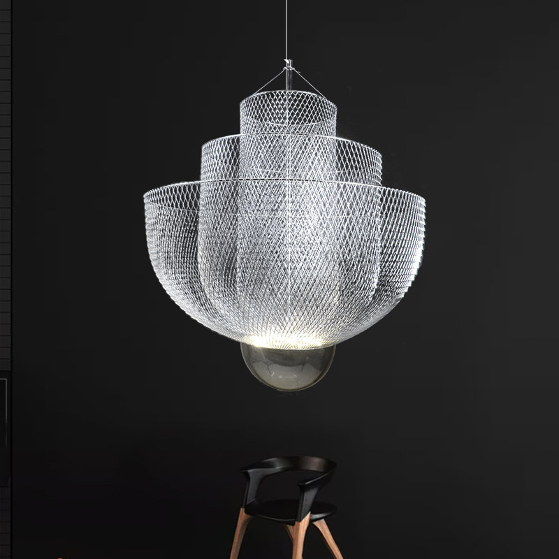 鑫嘉居铁艺网格吊灯北欧灯具设计师客厅餐厅简约现代创意个性吊灯