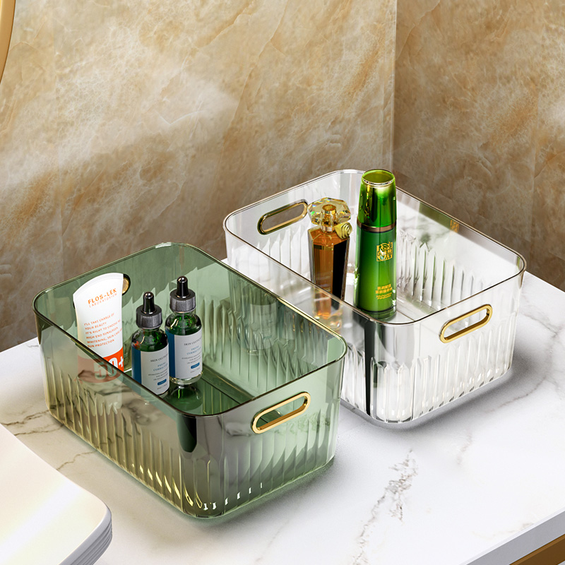 轻奢透明桌面收纳盒化妆品收纳筐