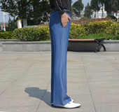 抗皱休闲阔腿裤 薄款 柔软弹力免烫喇叭裤 子时尚 垂感男士 微喇叭西裤