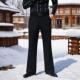 子男垂感保暖微喇叭长裤 时尚 休闲男裤 冬天羊毛呢裤 抗皱直筒阔脚裤