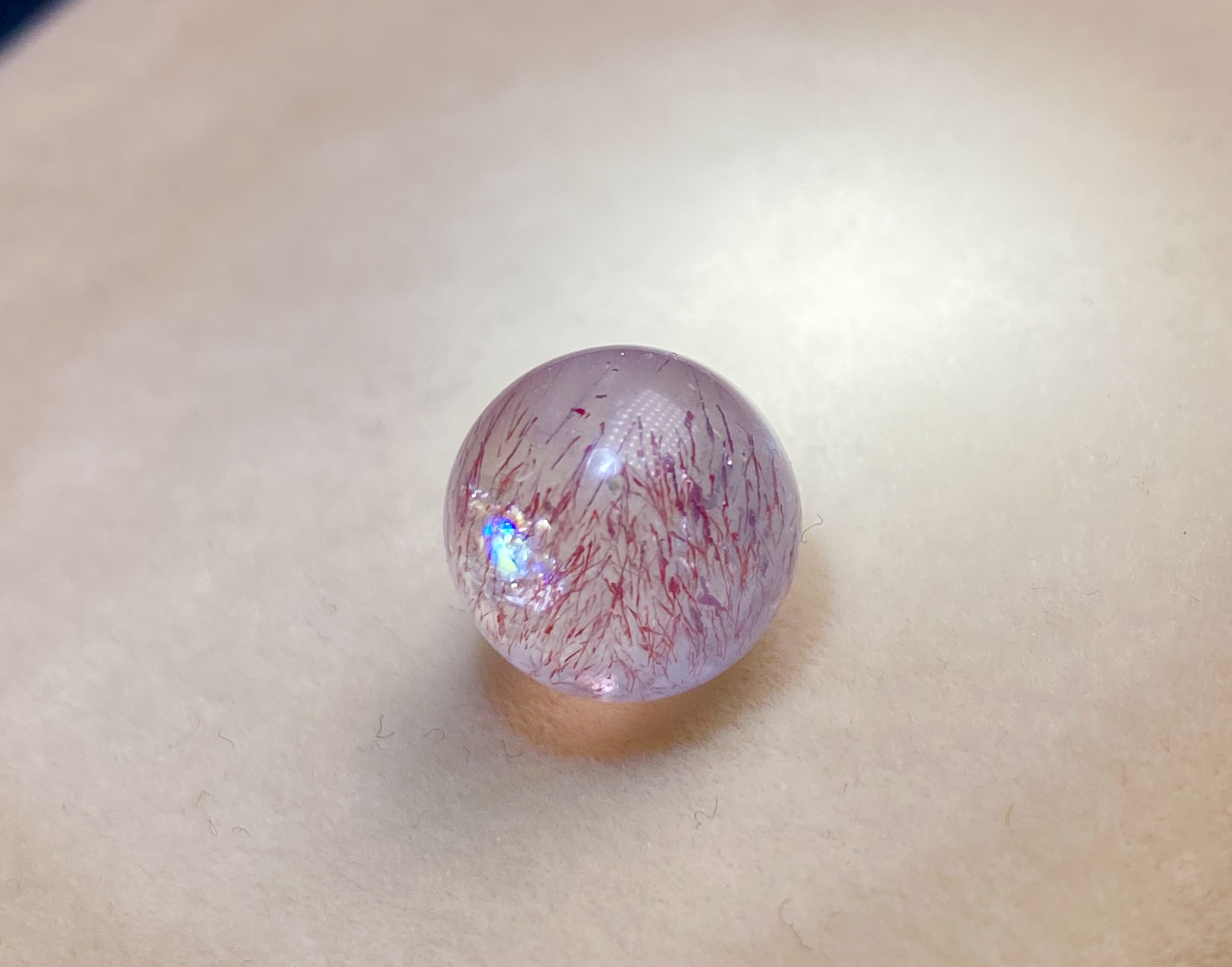 11.5(没有任何优化注胶)老矿福利稀有天然水晶红超七三轮骨干单珠