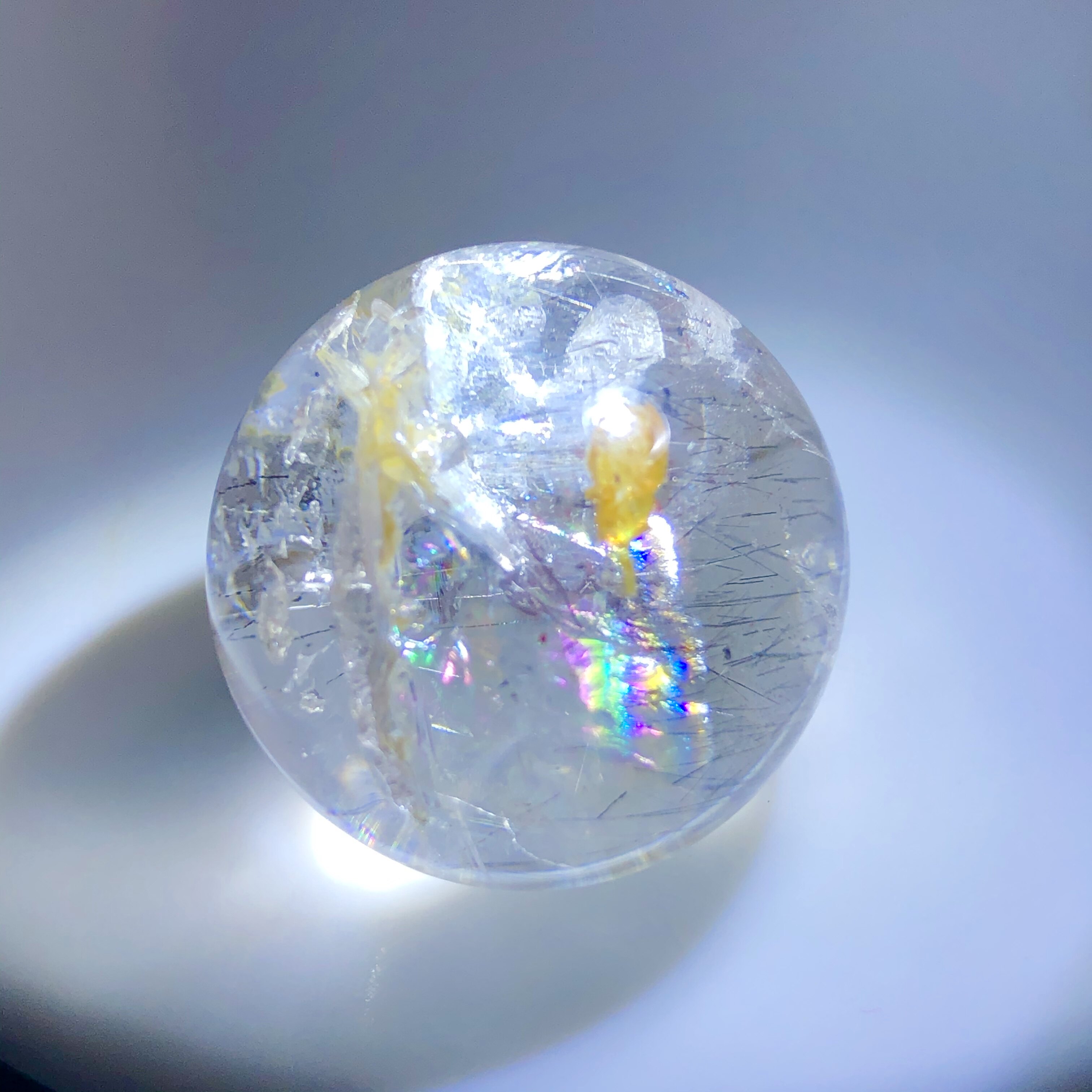 23.5mm(没有任何优化注胶)老矿天然超七草莓单珠水晶
