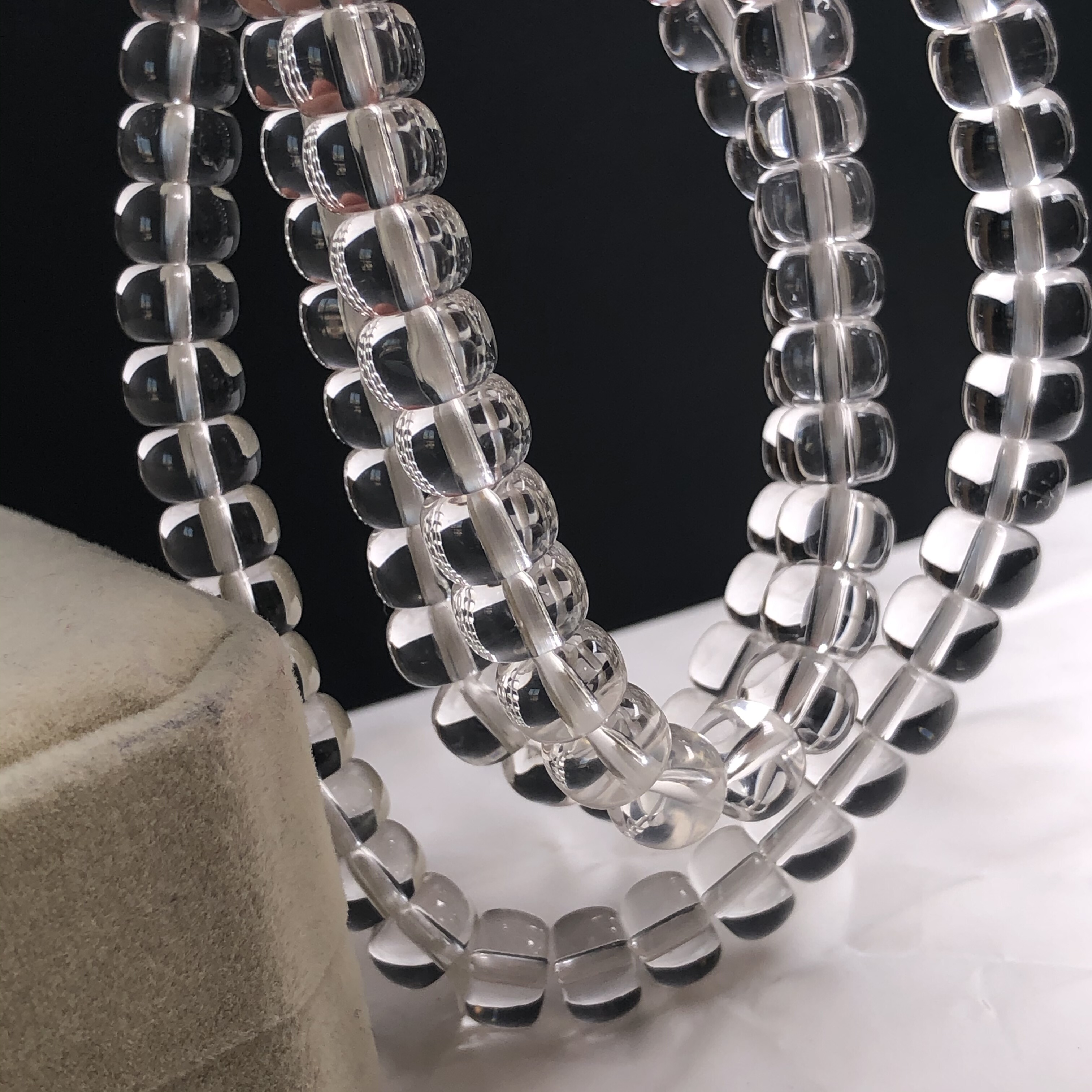 天然喜马拉雅老型白水晶108佛珠念珠手链多圈手串