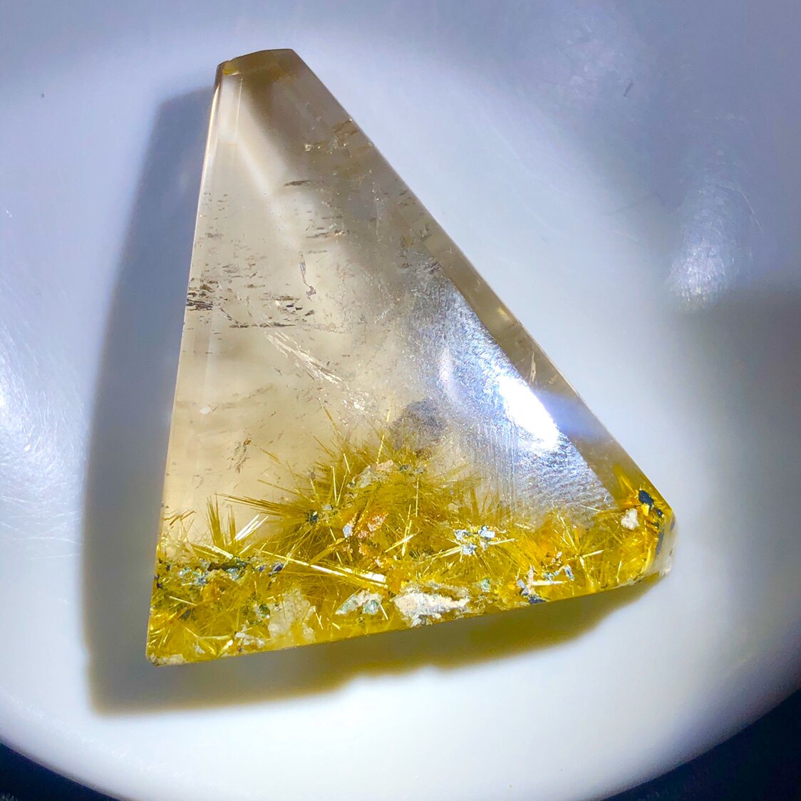 老矿巴西天然板顺钛晶花水晶原石状吊坠