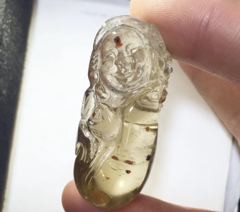 好货福利稀有天然俏色全包裹红宝石雕刻水晶吊坠