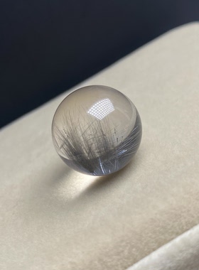 17.7mm（无任何优化和入胶）巴西天然超顺猫眼黑银钛晶花单珠吊坠