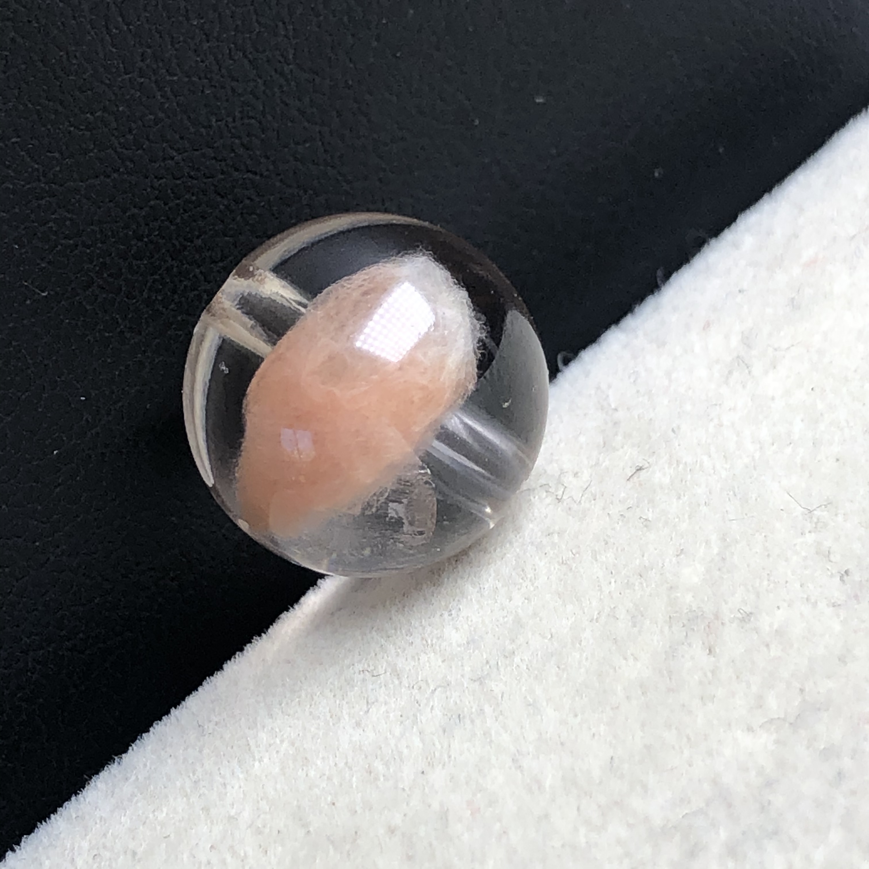 13毫米没有任何优化注胶天然兔毛卷毛水晶单珠已打孔