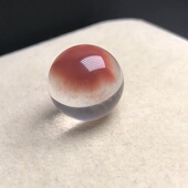 16.3mm好货福利稀有老矿天然水晶红兔毛单珠