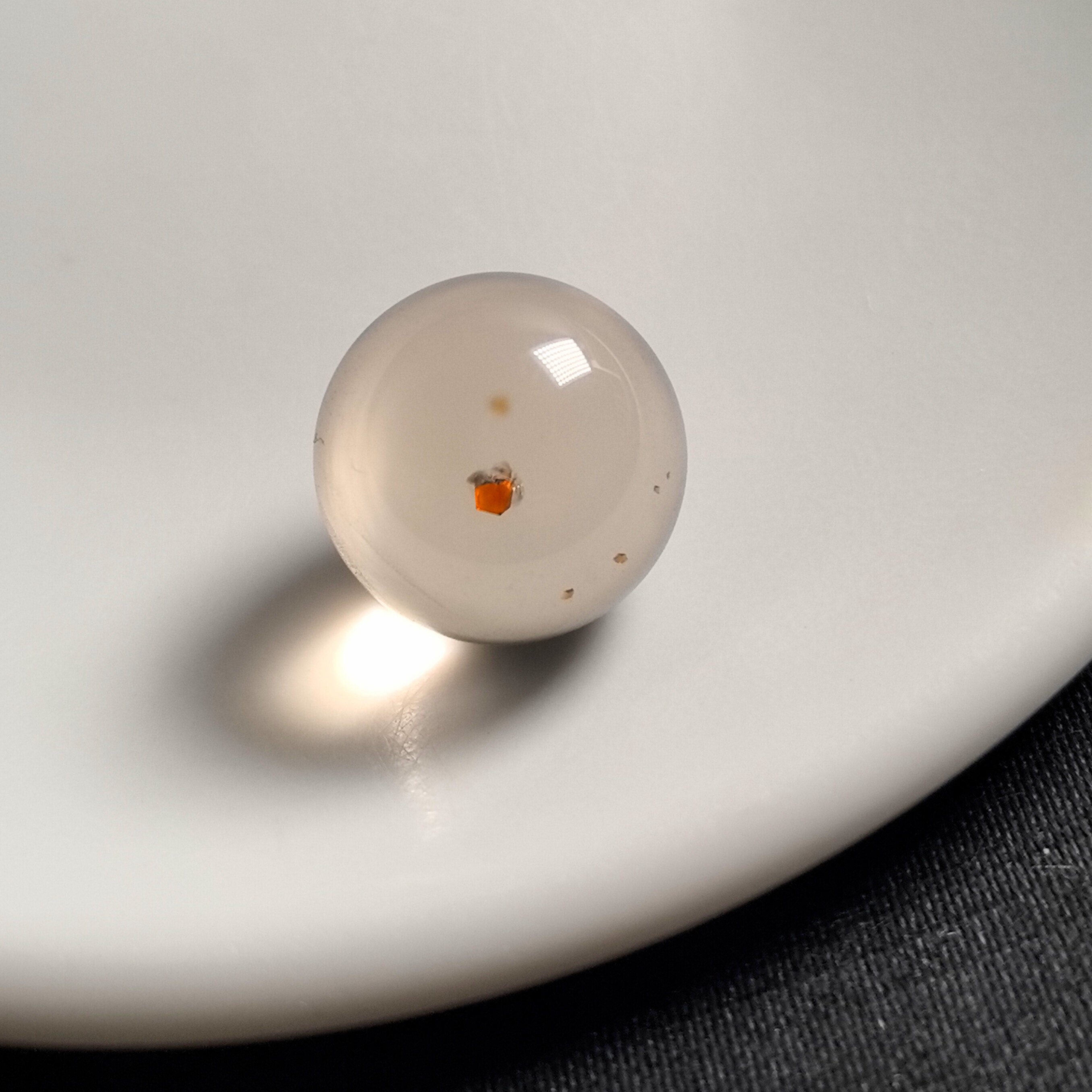 14.2㎜老货福利天然水晶包裹炸花红石榴石红色宝石共生矿单珠