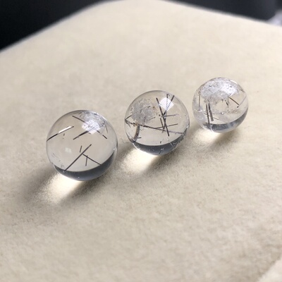 同料出稀有老矿天然幽灵串发黑发晶单珠水晶配饰