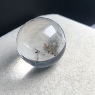 24.3毫米(无任何优化和注胶)天然水晶冰润兔毛单珠