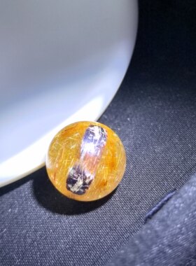 16㎜无任何优化入胶巴西老矿天然老矿金铜发晶单珠