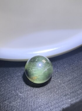 10.2㎜老矿福利天然水晶老矿福利薄荷绿兔毛单珠