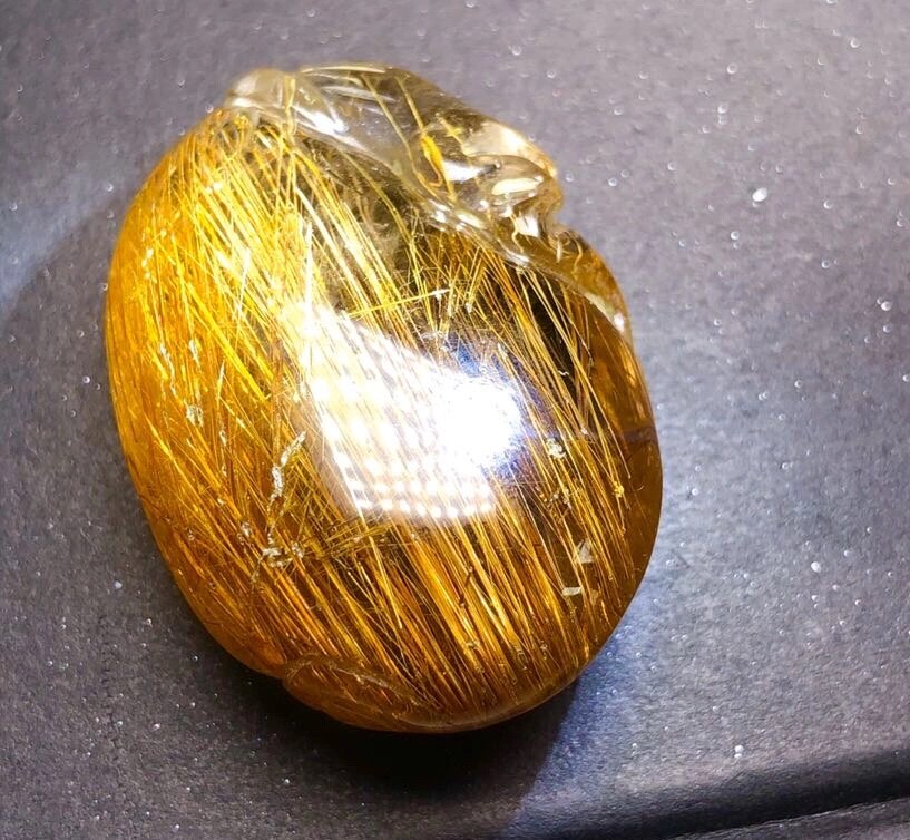 珍贵老矿好货放漏存货福利天然全顺猫眼铜发晶福袋吊坠 顺发