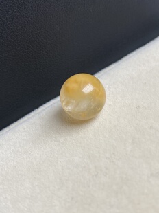 11.2mm老矿福利天然水晶卷毛黄兔毛单珠