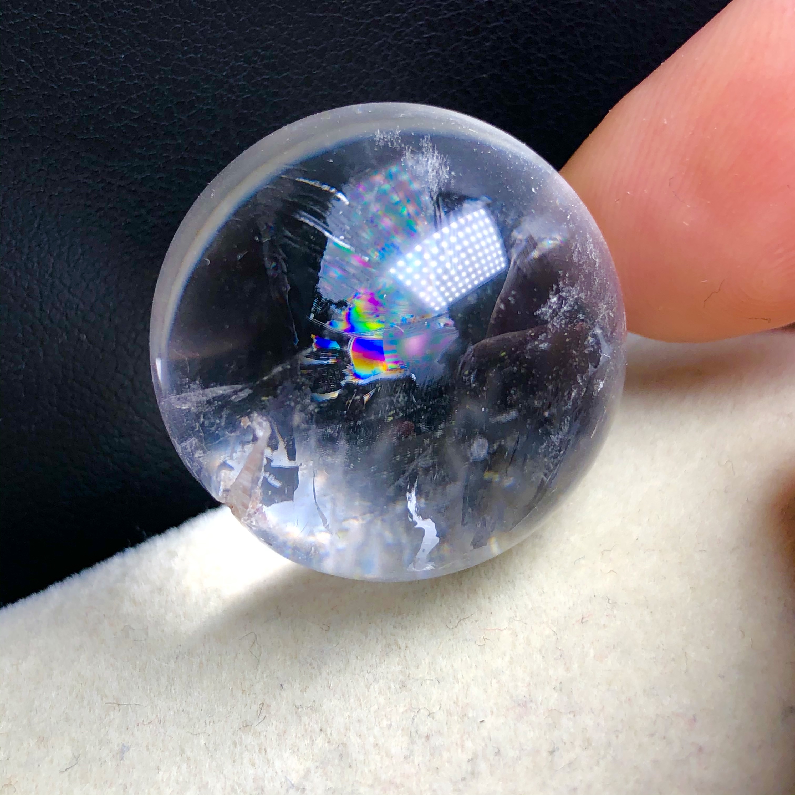 24毫米老矿福利天然水晶彩虹骸骨单珠