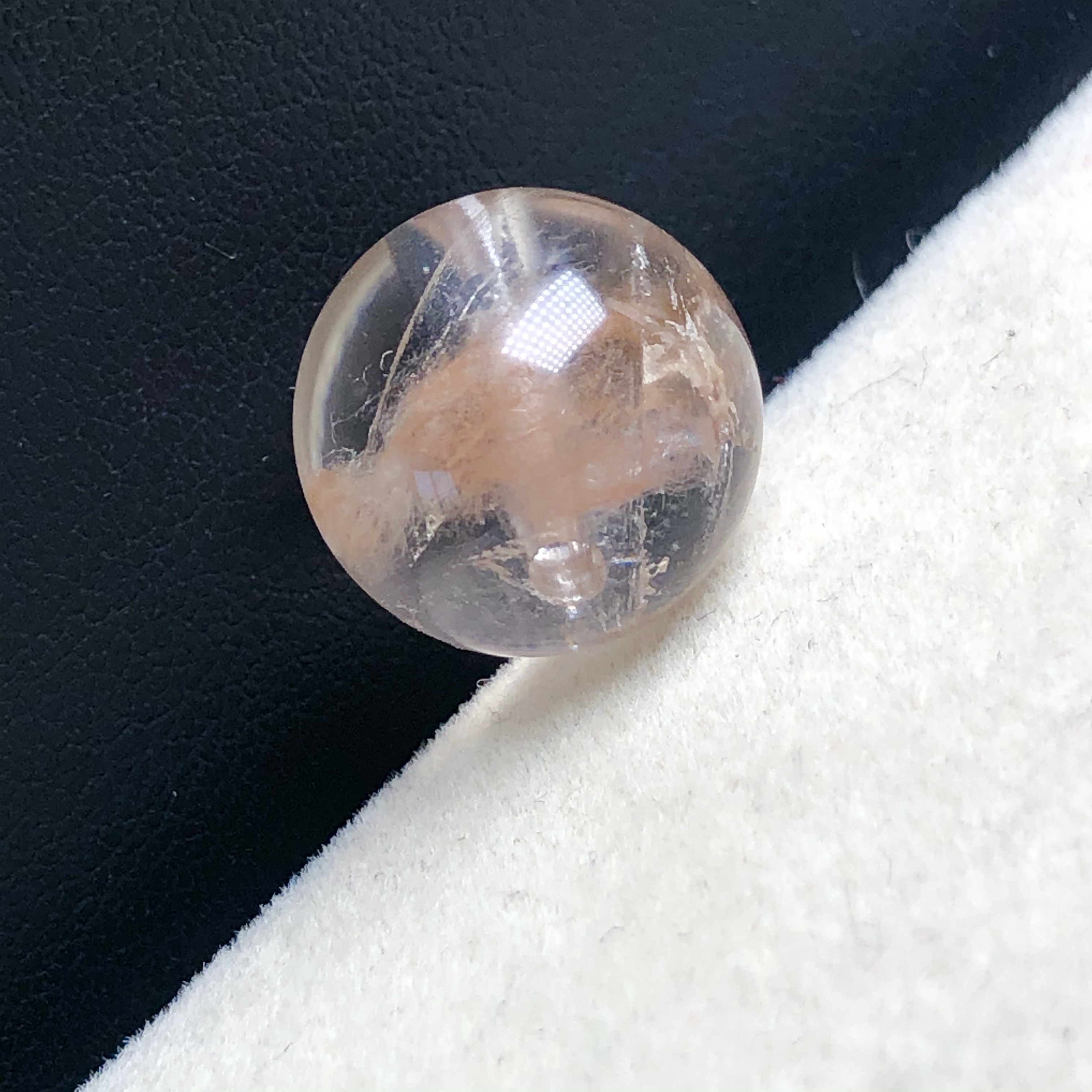 13毫米大漏福利没有任何优化注胶天然兔毛卷毛水晶单珠已打孔