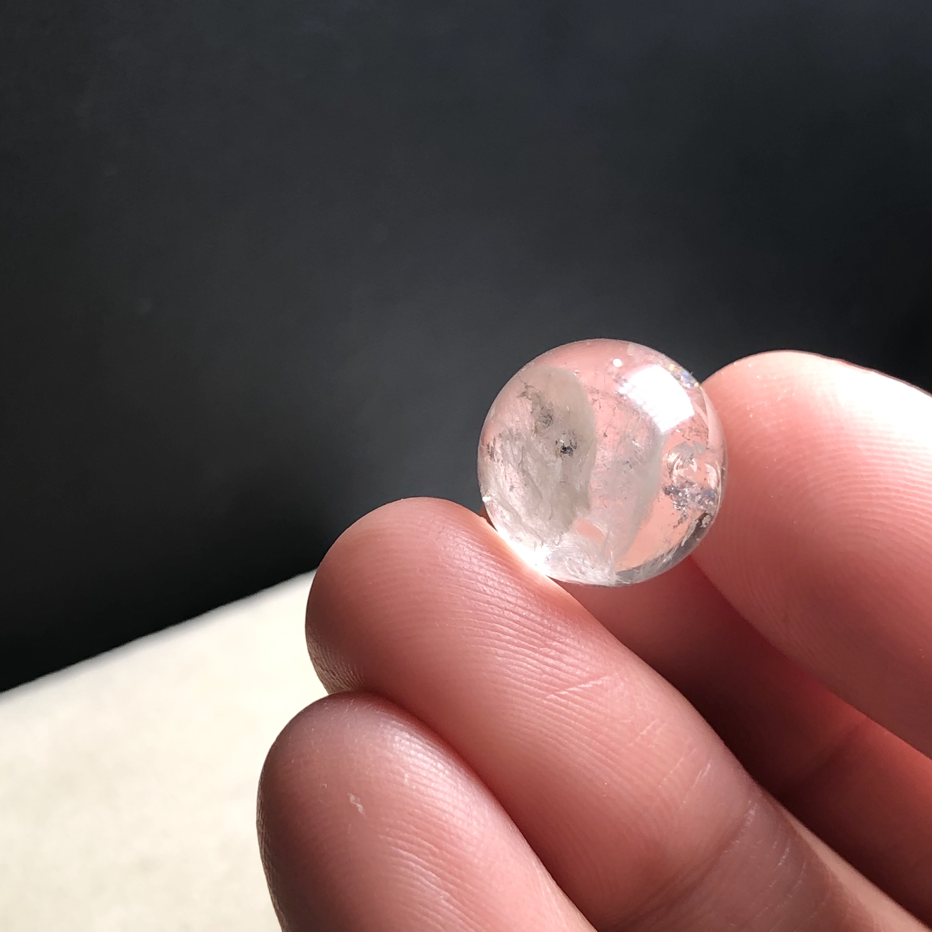 13mm大漏福利没有任何优化注胶天然白兔毛卷毛水晶单珠