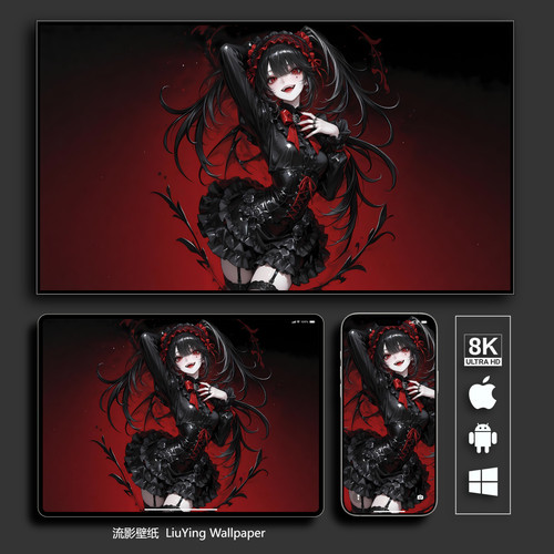 时崎狂三壁纸 8k高清iphone苹果手机电脑 二次元美少女平板壁纸