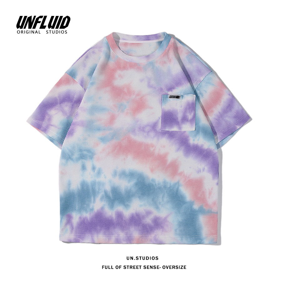 Tie dyed short sleeve t-shirt men's summer fashion brand loose half sleeve casual T-shirt