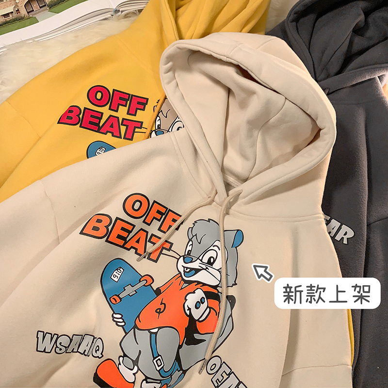 Hooded sweater Korean fashion versatile winter cartoon printed jacket