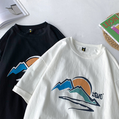 Summer trend short sleeve t-shirt men's versatile print top