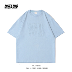 Embossed short sleeve T-shirt summer fashion brand loose couple half sleeve T-shirt