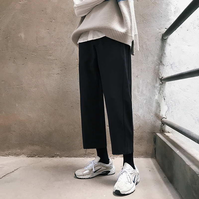 Men's trousers high waist show thin trousers casual Korean trousers show high trousers