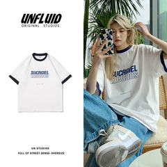 夏季假兩件短袖T恤潮寬鬆休閒五分袖上衣