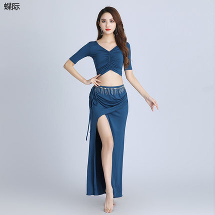 新款肚皮舞练功练习表演服莫代尔舞蹈服大码性感抽放自由服装包邮