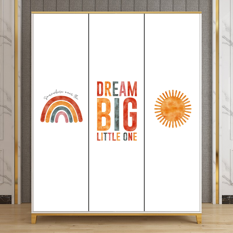 创意儿童房间卡通动物衣柜移门贴纸整张自粘遮丑衣柜玻璃全包贴膜