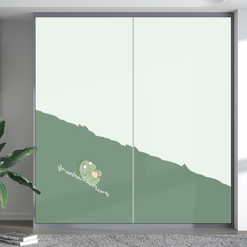 定制儿童房衣柜移门改造贴纸玻璃门不透明贴膜改色遮丑防水卡通纸