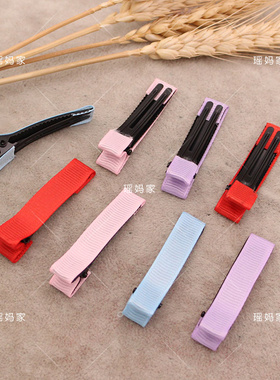 5cm电泳黑红色包布夹子发饰夹子材料diy 手工发饰包布夹子