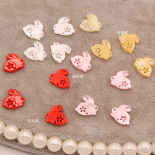 小号醋酸左右兔子diy手工儿童古风对夹发饰发簪流苏挂件