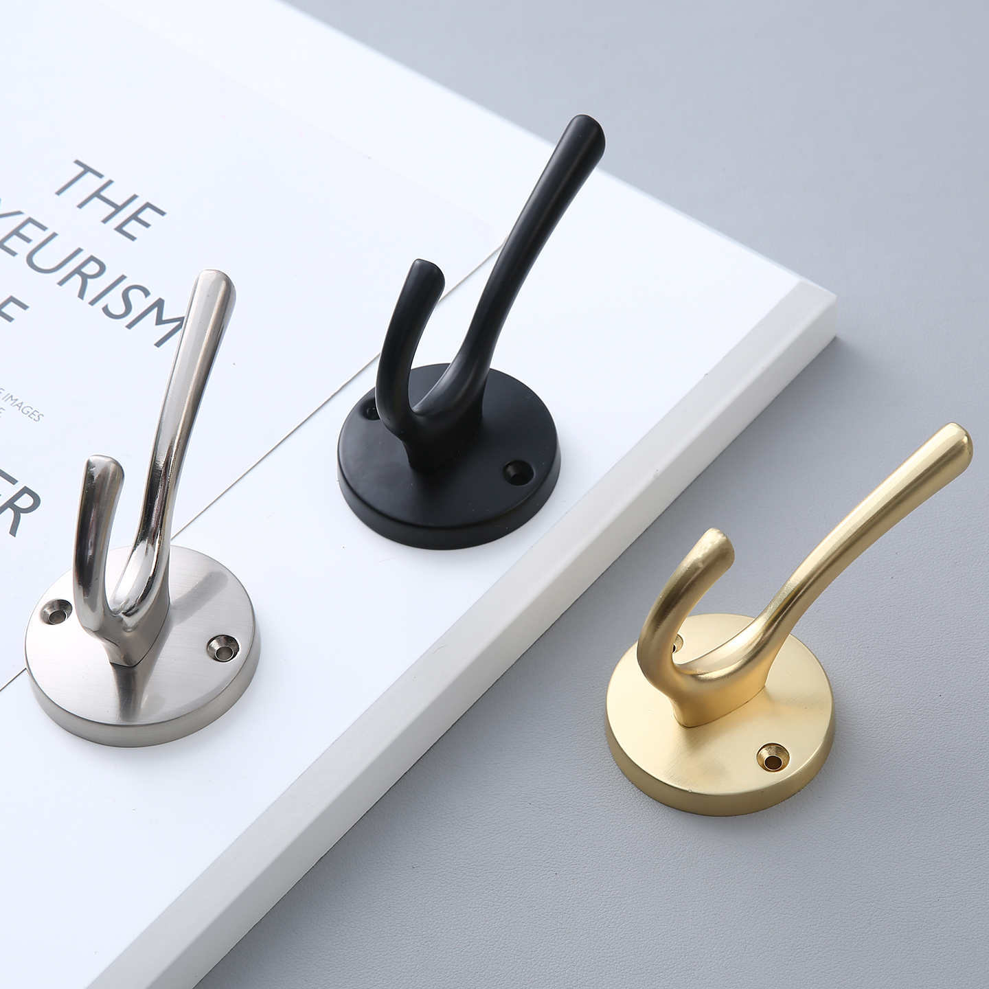 锌合金置物架衣钩卧室玄关高档大气衣帽钩厨房浴室防锈简约收纳钩