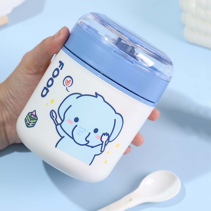 卡通饭盒保温汤杯304不锈钢儿童学生上班族便携密封早餐杯带粥杯