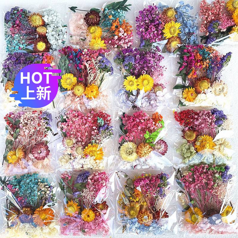 干花材料包袋装永生干花料画团扇贺卡手工干花小花束天然真花滴胶