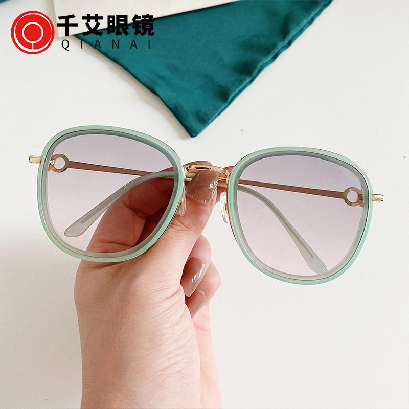 千艾新款太阳镜女家创意款圆框防紫外线太阳镜网红时尚遮阳墨镜,ZIPPO/瑞士军刀/眼镜,太阳眼镜,淘宝优惠券,粉丝福利购,淘宝优惠卷