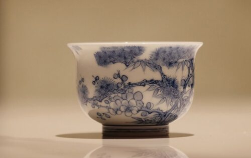 半斋仿清松竹梅青花杯 茶杯 品杯 主人杯80m l