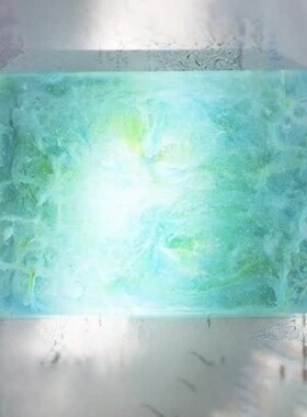 心缘堂琉璃只此青绿壶承粉彩蓝绿200 x 155 X 38mm