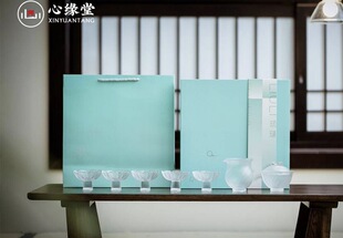 心缘堂清莲套组盖碗120ml 5个杯子20ml 公杯160ml