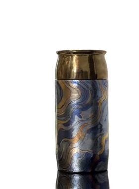 态库蓝焰金纹官帽杯/瑶光锦纹官帽杯390m l