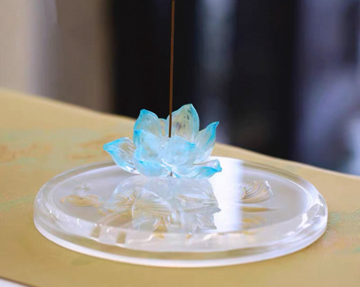 心缘堂琉璃渐变清语莲香莲花香插香器底座描金香道茶具配件,居家布艺,茶席,淘宝优惠券,粉丝福利购,淘宝优惠卷