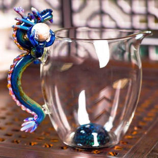 晶焱三代银珠龙公道杯龙把手分茶器新款