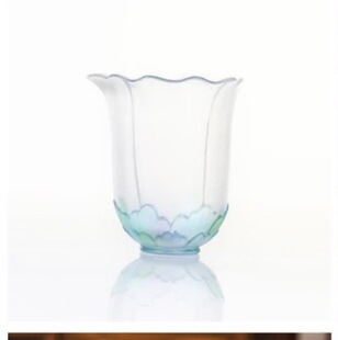 心缘堂琉璃照水芙蓉公杯220ml蓝绿渐变