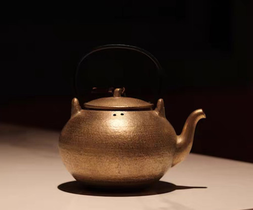 半斋苍茫金彩陶胎陶壶煮水壶煮茶壶烧水壶