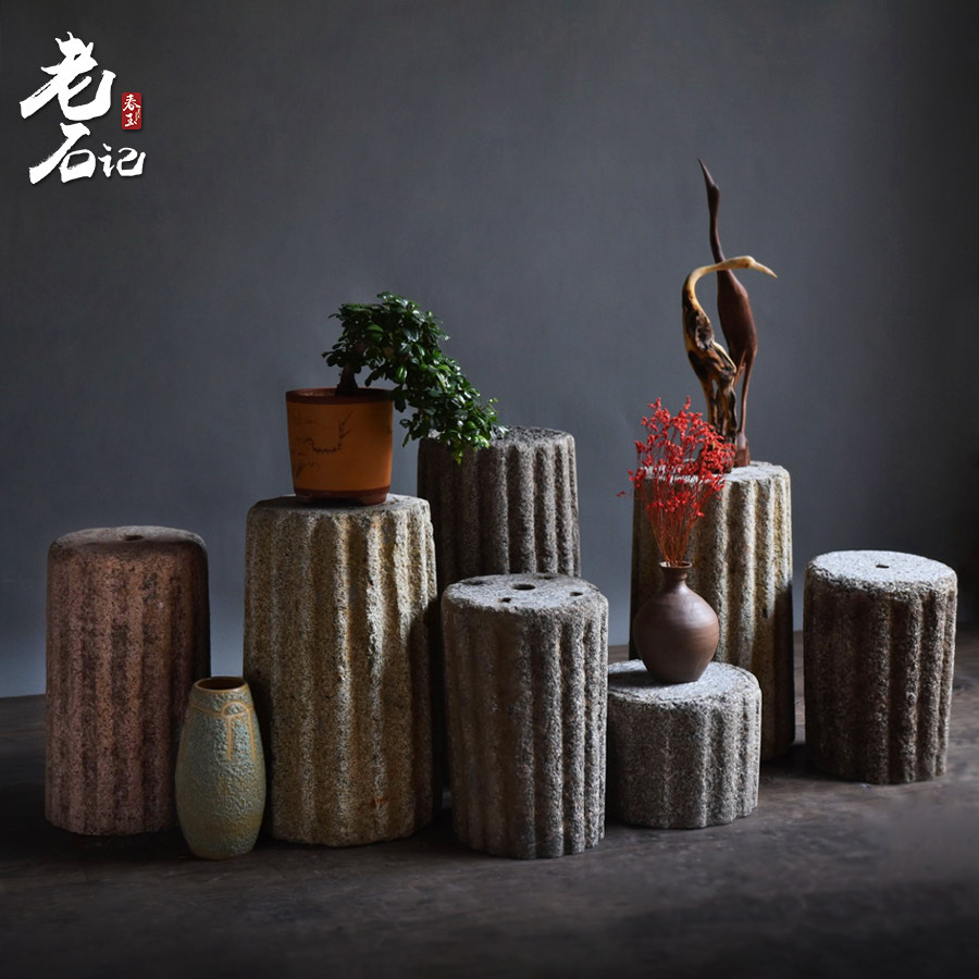古代老石器门墩底座花岗岩天然