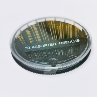 缝衣针线套装 圆盘盒针 配件 30枚金尾手缝黑针盒 进口大孔缝纫针