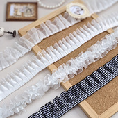 白色高档优质褶皱蕾丝花边应援扇娃娃衣洛丽衣领塔沙发窗帘边宠物